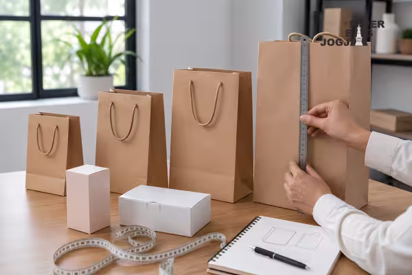 cara menentukan ukuran paper bag sebagai contoh pilihan kemasan kertas yang disesuaikan dengan kebutuhan bisnis