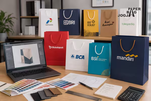 paper bag employee kit dengan desain paper bag custom profesional untuk kebutuhan bisnis