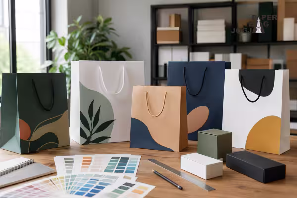 Paper Bag Jogja Custom Ekslusif 7 warna cetak paper bag sebagai contoh pilihan kemasan kertas yang disesuaikan dengan kebutuhan bisnis