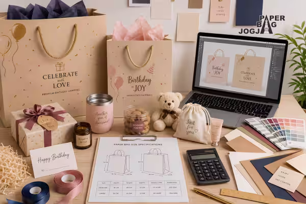 Paper bag birthday hampers dengan desain paper bag custom profesional untuk kebutuhan bisnis