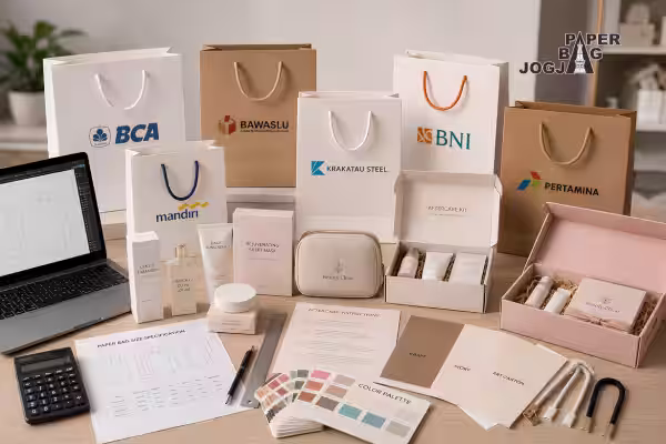 Paper bag klinik kecantikan dengan desain paper bag custom profesional untuk kebutuhan bisnis