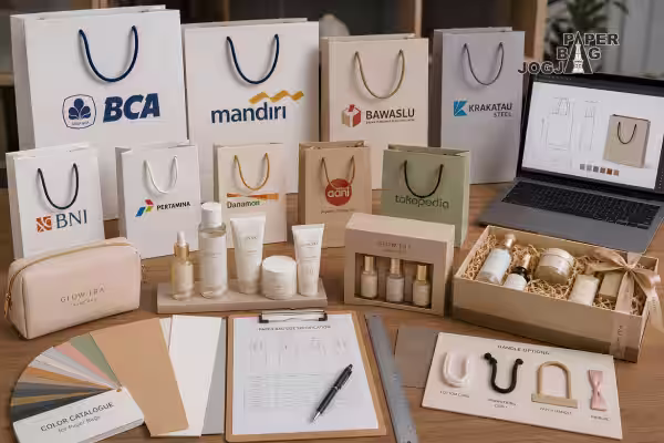 Paper bag skincare premium dengan desain paper bag custom profesional untuk kebutuhan bisnis