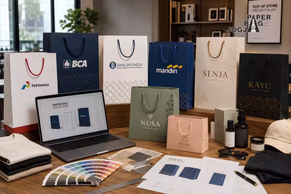 paper bag untuk pop up store dengan desain paper bag custom profesional untuk kebutuhan bisnis