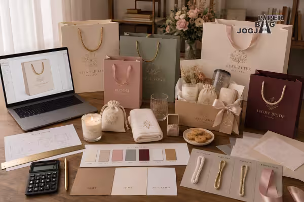 Paper bag wedding souvenir dengan desain paper bag custom profesional untuk kebutuhan bisnis