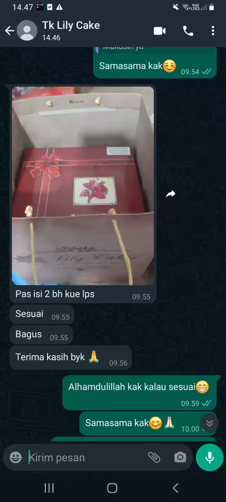 Screenshot review pelanggan paper bag custom