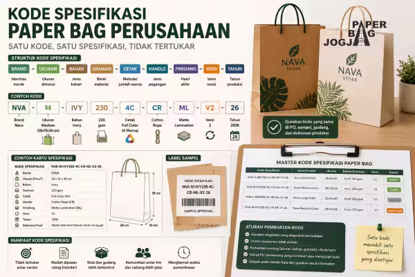Kode spesifikasi paper bag perusahaan untuk kebutuhan bisnis B2B
