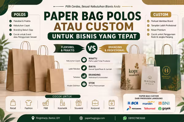 Paper Bag Jogja Custom Ekslusif 10 paper bag polos atau custom untuk kebutuhan bisnis dan branding