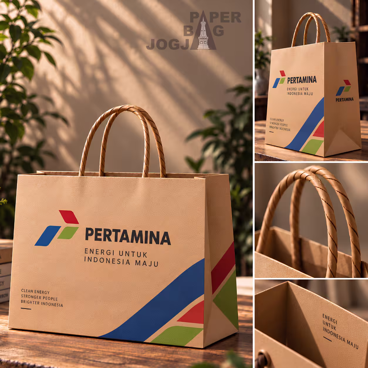 Visualisasi representatif custom paper bag untuk klien Pertamina pada kebutuhan corporate